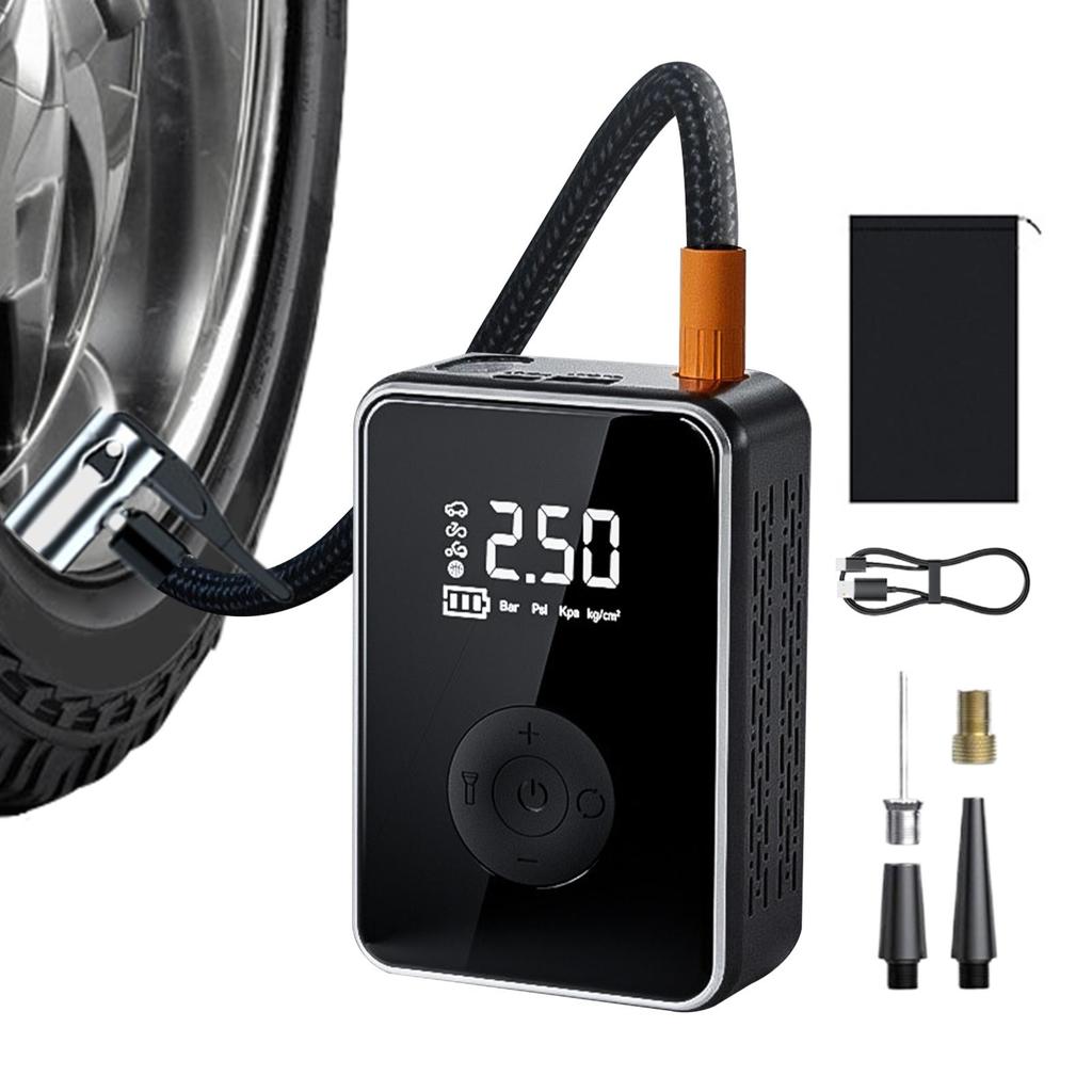 Car Mounted Inflation Pump Digital Display Cordless Inflator With Light Rechargeable Electric Air Pump With Auto Shut-Off
