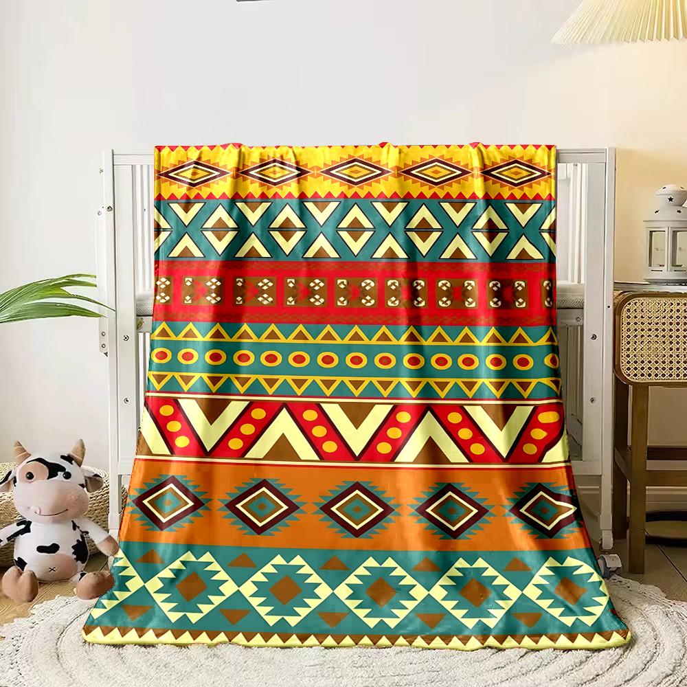Aboriginal Embroidery Art Printed Blanket Warm Soft and Comfortable Home Travel Blanket Sofa Bedding Cover Blanket Holiday Gifts
