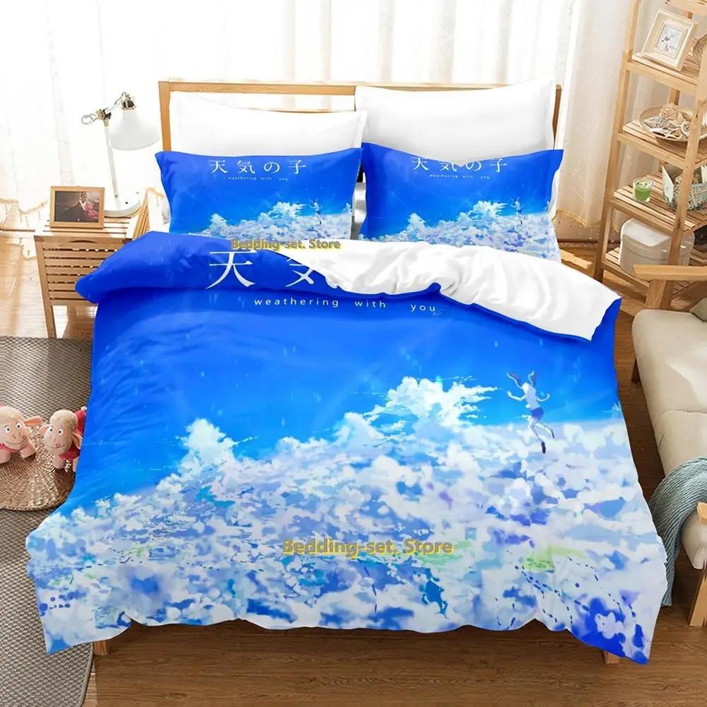Comfortable Anime Print Bedding Set With Duvet Cover And Pillowcases Single Twin Full Queen King Sizes For Adults And Kids