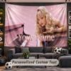 Wall Hanging Tapestry Custom NameSabrina Carpenter Pattern Personalized Printed Fabric Wall Decor