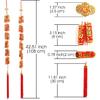 Chinese New Year Hanging Decorations 2 Pack Large Firecrackers Decor Traditional Red Lucky Oriental Pendant Ornaments for Lunar New Year Decorations