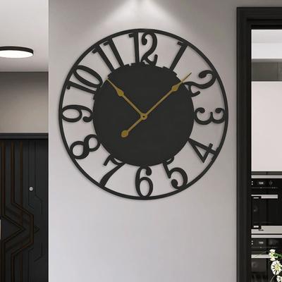Vintage 50/60cm Metal Wall Clock Large Silent Iron Wall Clock Battery Powered Minimalist Wall Watch Home Decor