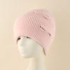 Womens Angora Wool Knit Beanie Hat With Bow Detail Winter Warm Cap High Crown Foldable
