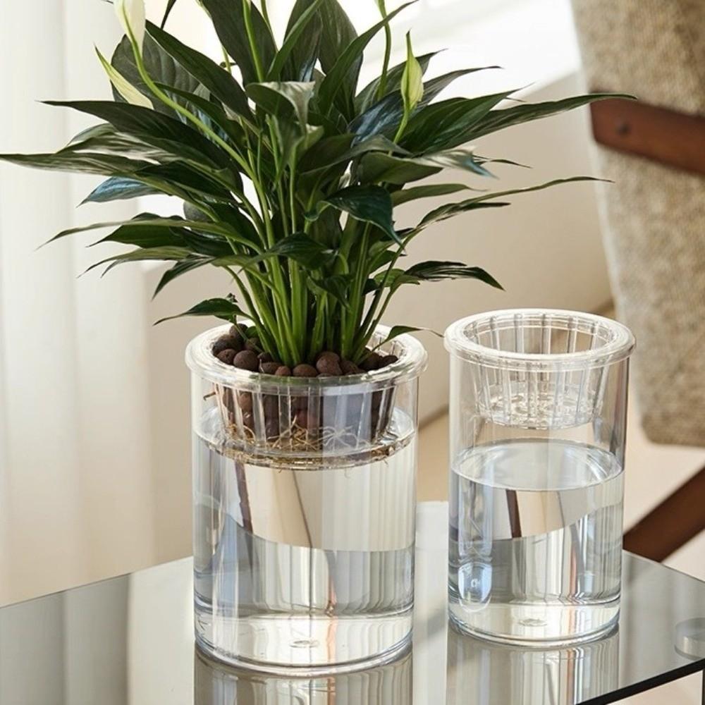 High Transparent Mini Fish Tank Imitation Glass Lazy Flower Pot Hydroponic Vase Desktop Deco