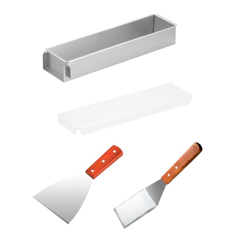 Pack of 3 Rectangular Tiramisu Molds with Removable Side Panel and Spatula for Effortlessly Baking and Cleaning