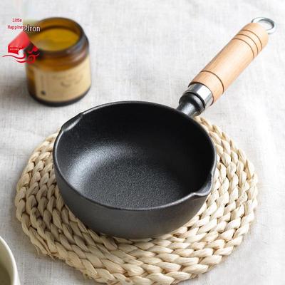 Tigaie Adâncă din Fontă de 13cm pentru Ouă și Găluște - Anti-Stropire, Fund Plat, Ustensilă de Bucătărie Versatilă