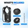 For Insta360 X6 PULUZ Silicone Protective Case with Lens Cover & Strap (Black)