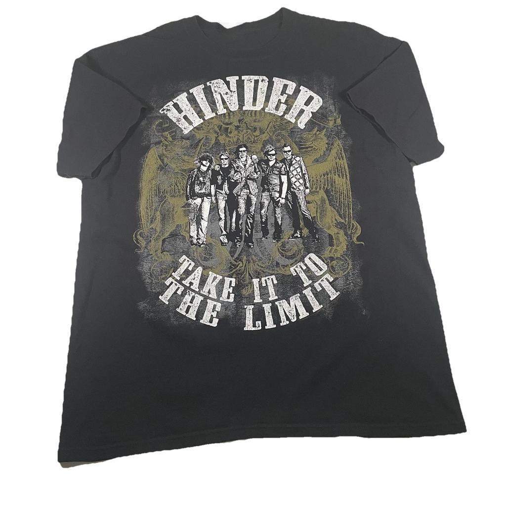 Vintage Hinder Rock Band T Shirt All Size Short Sleeve NT108 FREE SHIPPING