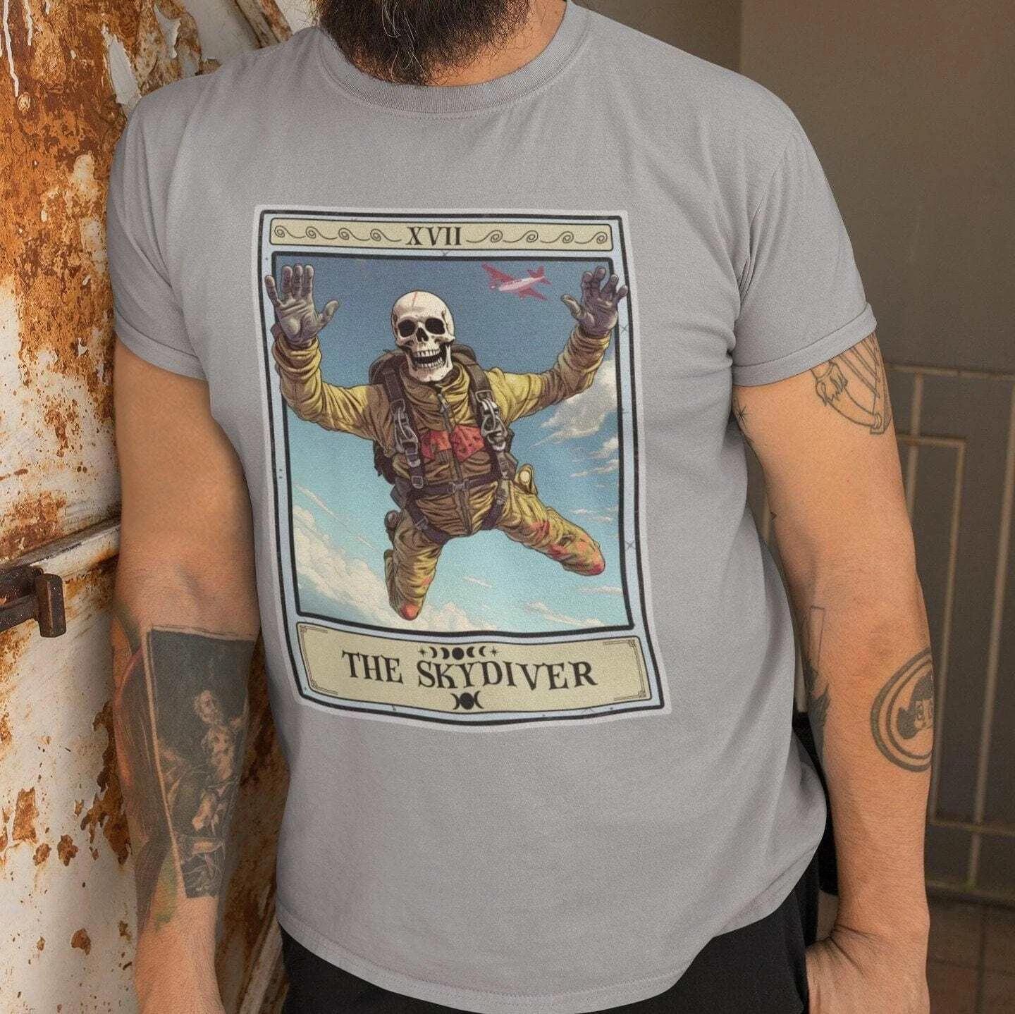 The Skydiver Tarot Card Shirt, Skydiving L