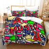Hip-hop Bedding Set Colorful Soft Brushed Washable Duvet Cover Set King Queen Twin Single Size for Kids Boys Birthday Gifts