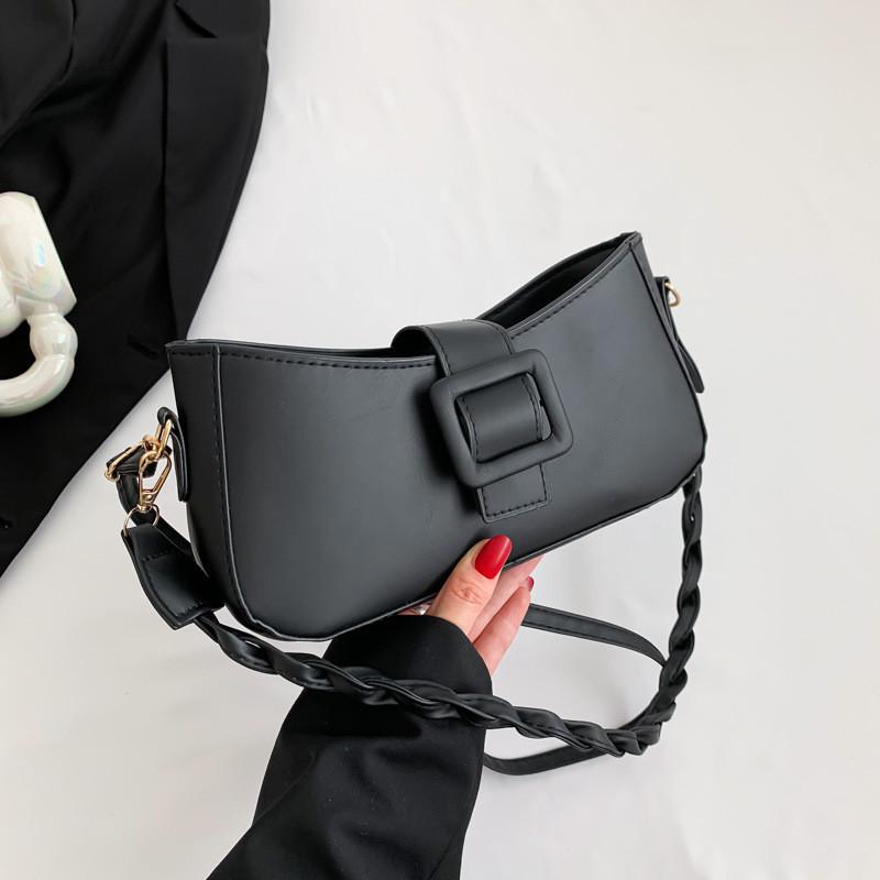 2024 New Style Women s Bag Fashionable Street Style Shoulder Bag Pu Material чёрный