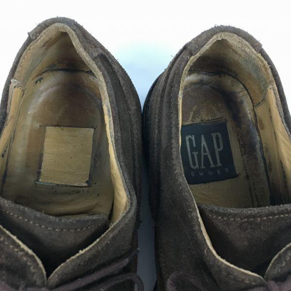 Vintage Made In Italy GAP Suede Leather U-Tip Shoes Dark Brown Size 7.5D 25.0-25.5 Men's(USED)
