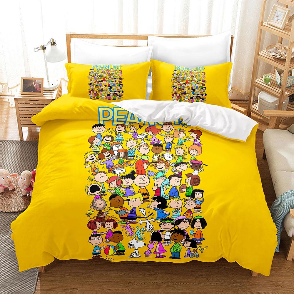 Cartoon Snoopy Bedding Sets 3D Print Comforter Cover Bed Cover Duvet Cover Pillow Case 2-3 Pieces Sets Kids Adult Size