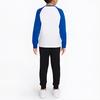 Nike Casual Sports Suit Color Block Round Neck Long Sleeve T-Shirt And Pants Lightweight Soft Kids suit White Blue Black DQ3896-010