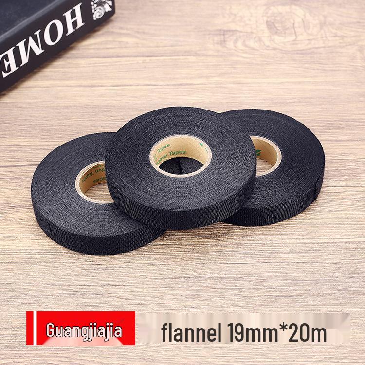 

Yongle 19мм x 20м Черная фланелевая автомобильная изолента для жгутов проводов для звукоизоляции и снижения шума.