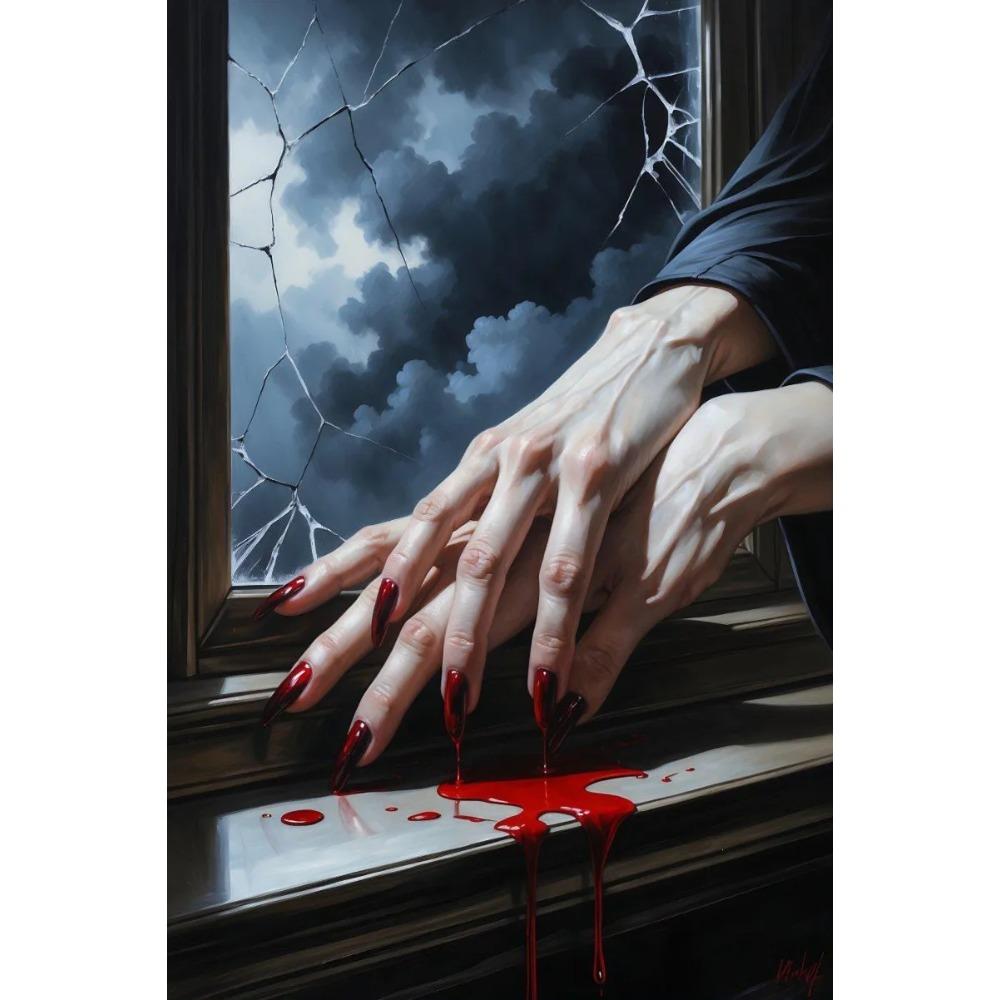 Dark Fantasy Romantic Gothic Vampire Queen Horror Blood Poster Print Wall Art Pictures Canvas Painting Living Room Home Decor