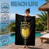Asciugamano da Spiaggia in Microfibra Stampato con Stemmi del Calcio Italiano, Morbido e Assorbente, Asciugatura Rapida, Ideale per Viaggi Estivi, Essenziale per la Spiaggia, Piscina