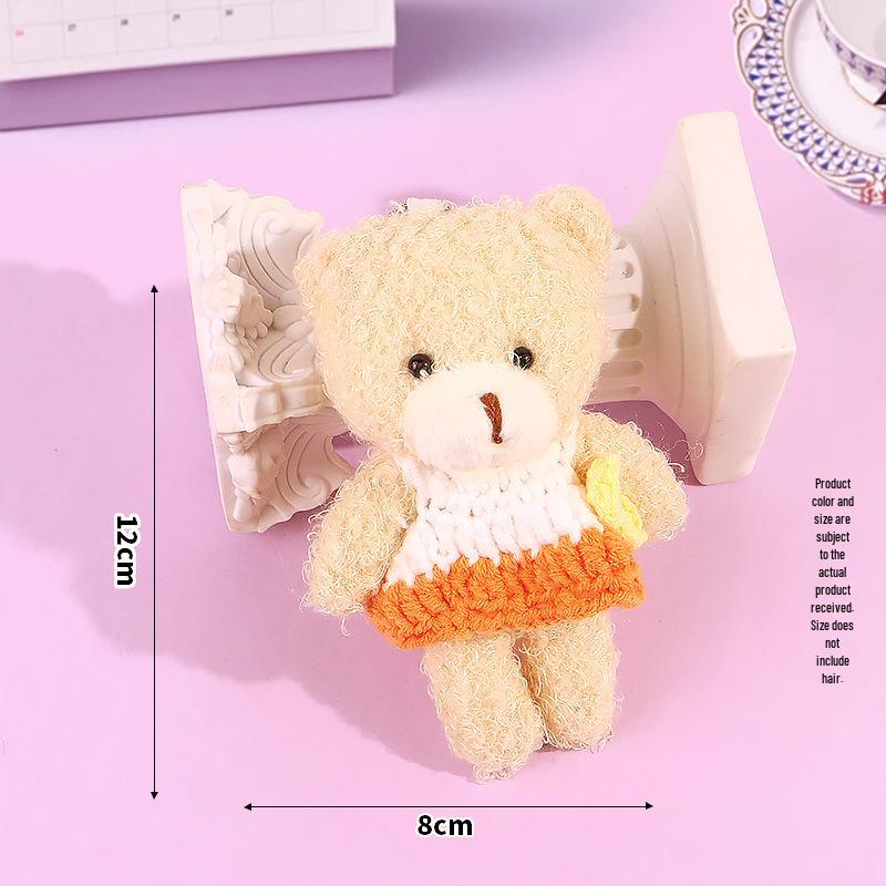 Blush Bear Plush Vest Keychain - Cute Teddy Backpack Charm Gift