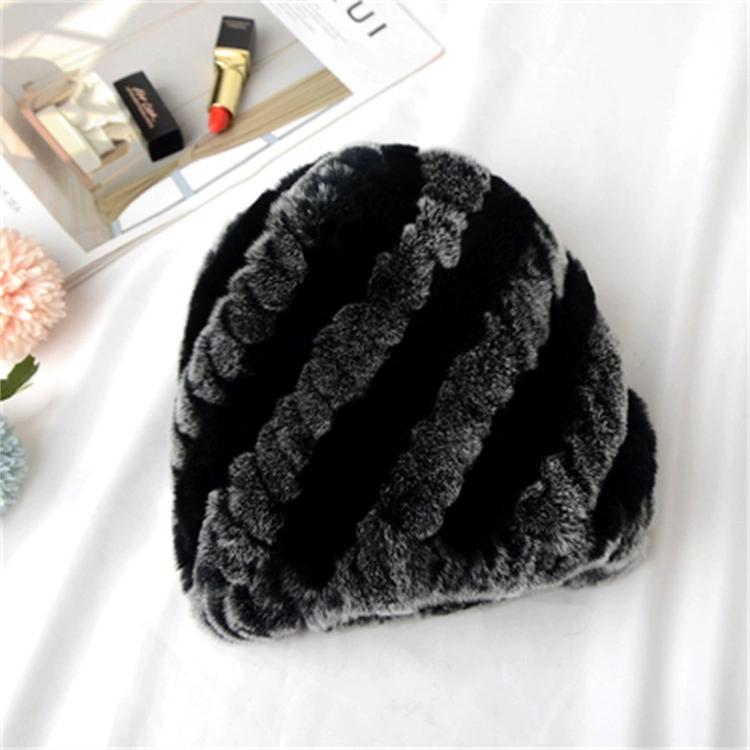 

Шапка из меха кролика Рекс, осенне-зимняя, утолщенная, ветрозащитная, теплая, женская, меховая, для матерей среднего и пожилого возраста, защита ушей, шапка-ананас Fidelity OneSize(55-60cm)