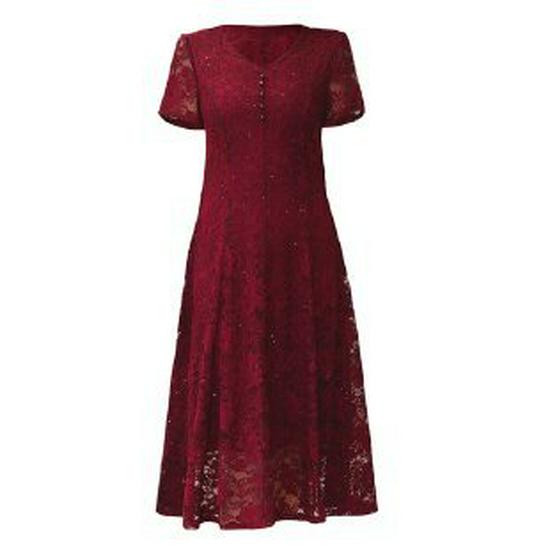 Elegant Summer 2026 Plus Size Short-Sleeve Dress for Stylish Middle-Aged Women 5XL