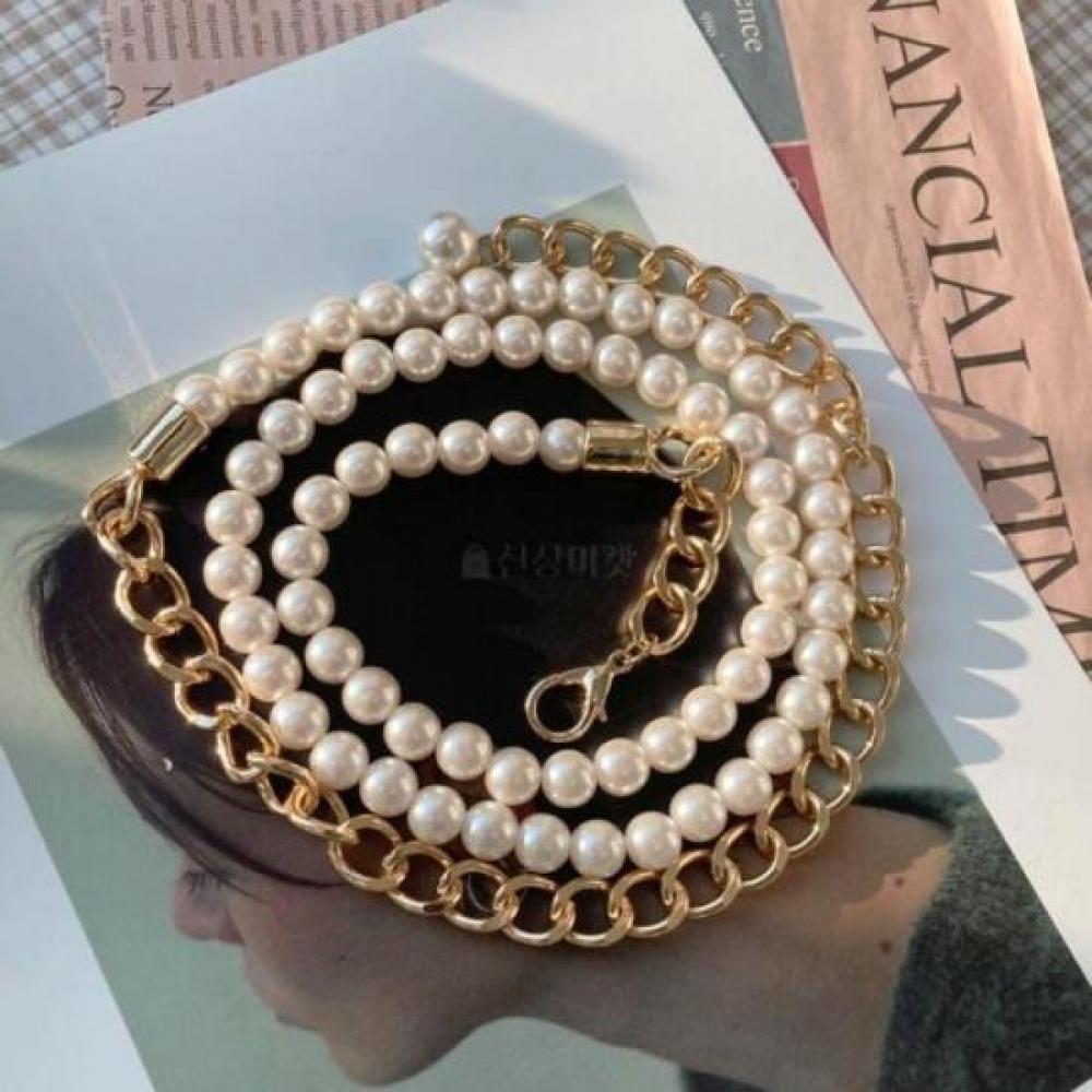 New Arrivals Open Run Gold Chain Bead Pearl Women Belt