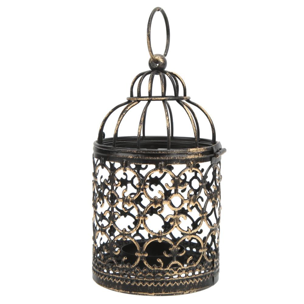 European Retro Vintage Candle Holder Metal Hanging Candle Lantern  Outdoor Terrace