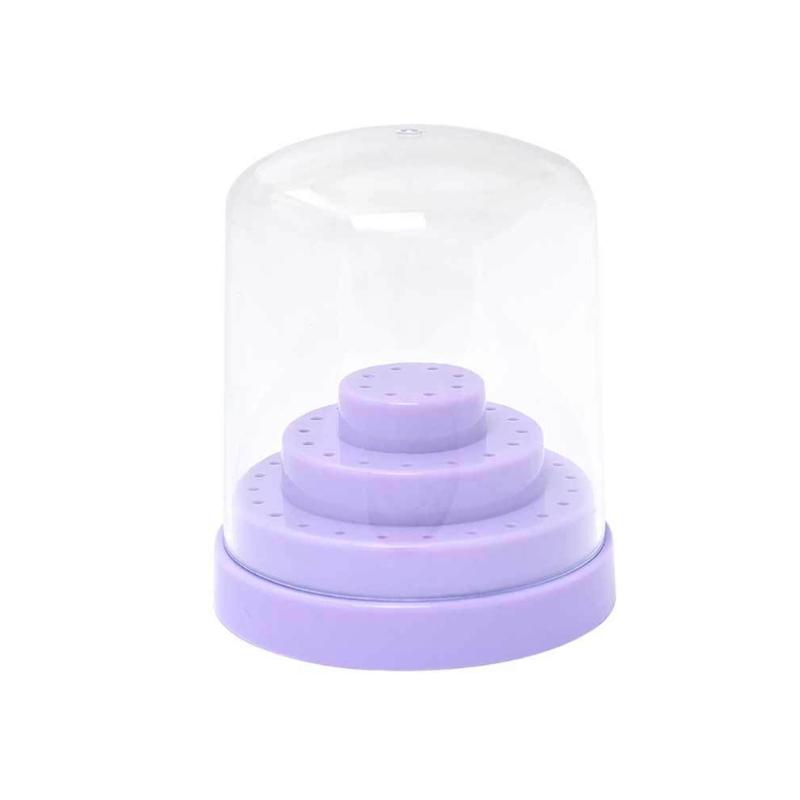 48 Hole Nail Drill Bit Holder Storage Case For Manicure Tools ABS Organizer Box