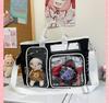 Nuovi Zainetti Ita Carini Y2K Borsa a Spalla Grande Capacità Borsa a Mano Trasparente per Ragazze Lolita Espositore per Spille Fai da Te Borsa a Tracolla
