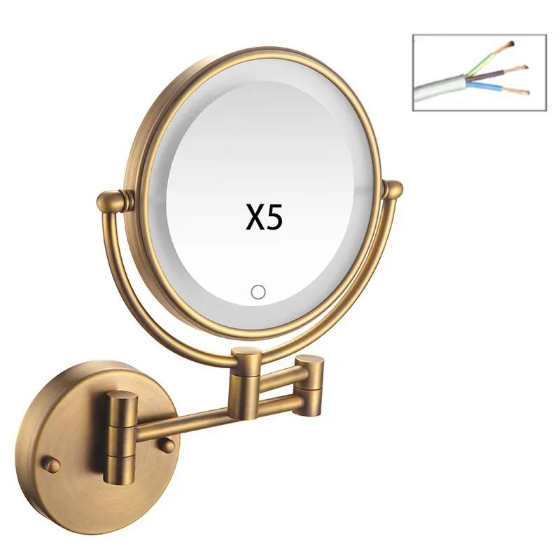 

Декоративные зеркала для ванной комнаты, 8-дюймовое складное вращающееся телескопическое зеркало для макияжа, настенное двухстороннее увеличительное зеркало для красоты