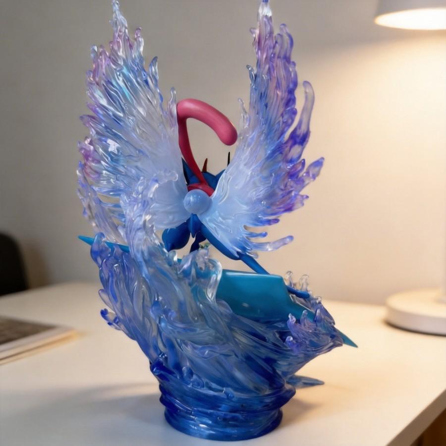 Pokmon Greninja Anime Figure 20cm 3D Assembly Scene Figure Collectible Model Decoration Gift for Fans