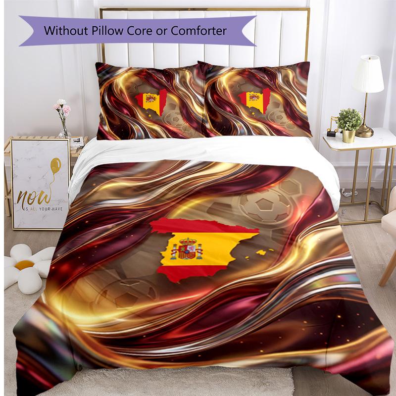 Set Lenzuola Stampate Caldo e Traspirante 3 Pezzi Spagna Calcio, Come Regalo per Inaugurazione Casa o Festa