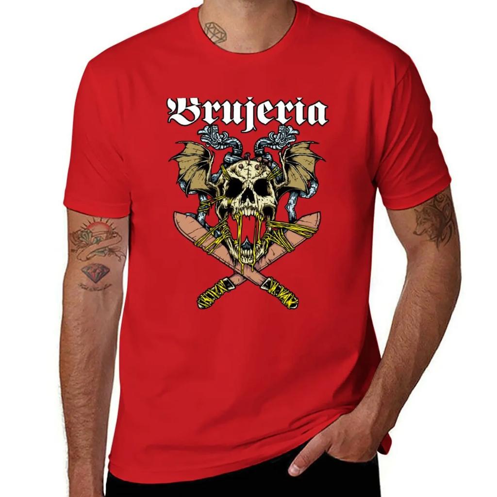 BRUJERIA T-Shirt Übergröße Oberteile Individuelles T-Shirt Ästhetische Kleidung Schnelltrocknende T-Shirts für Herren Packung