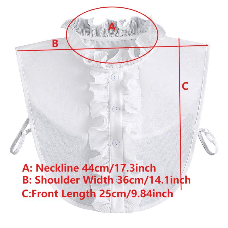 Klassisches Chiffon-Hemd Falscher Kragen für Damenhemd Abnehmbarer Verstellbarer Damenkragen Spitze Kleidung Bluse Falscher Kragen Damen