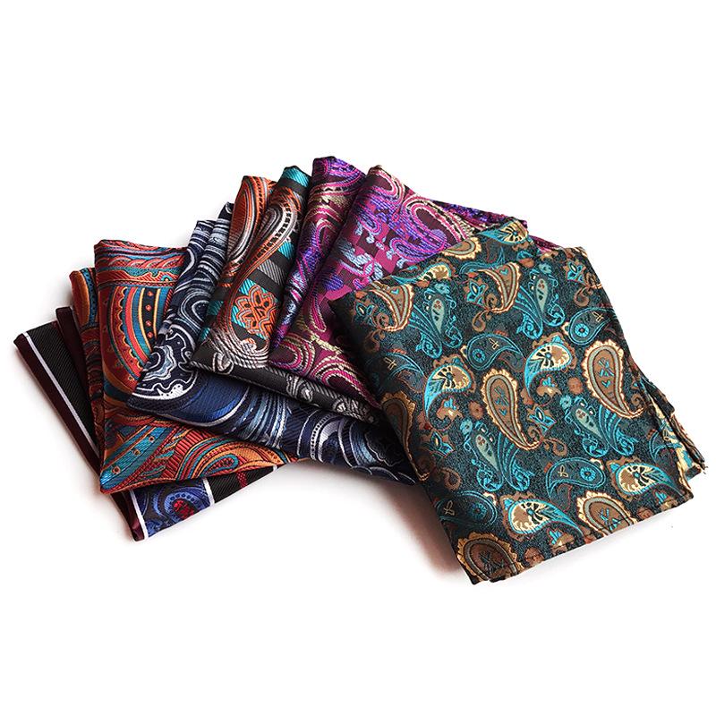 Men's 2025 Paisley Floral Polyester Pocket Square