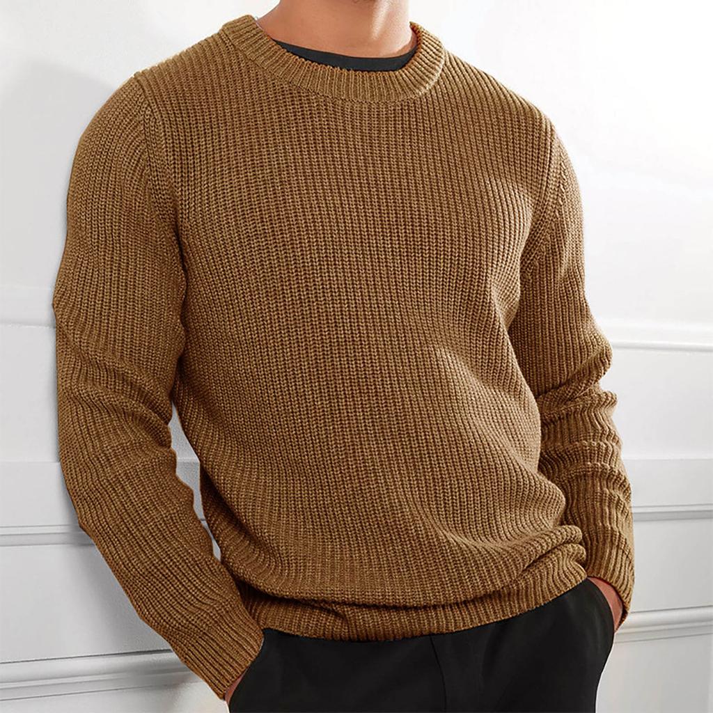 Men's Casual O-neck Loose Cotton Sweater Pullover