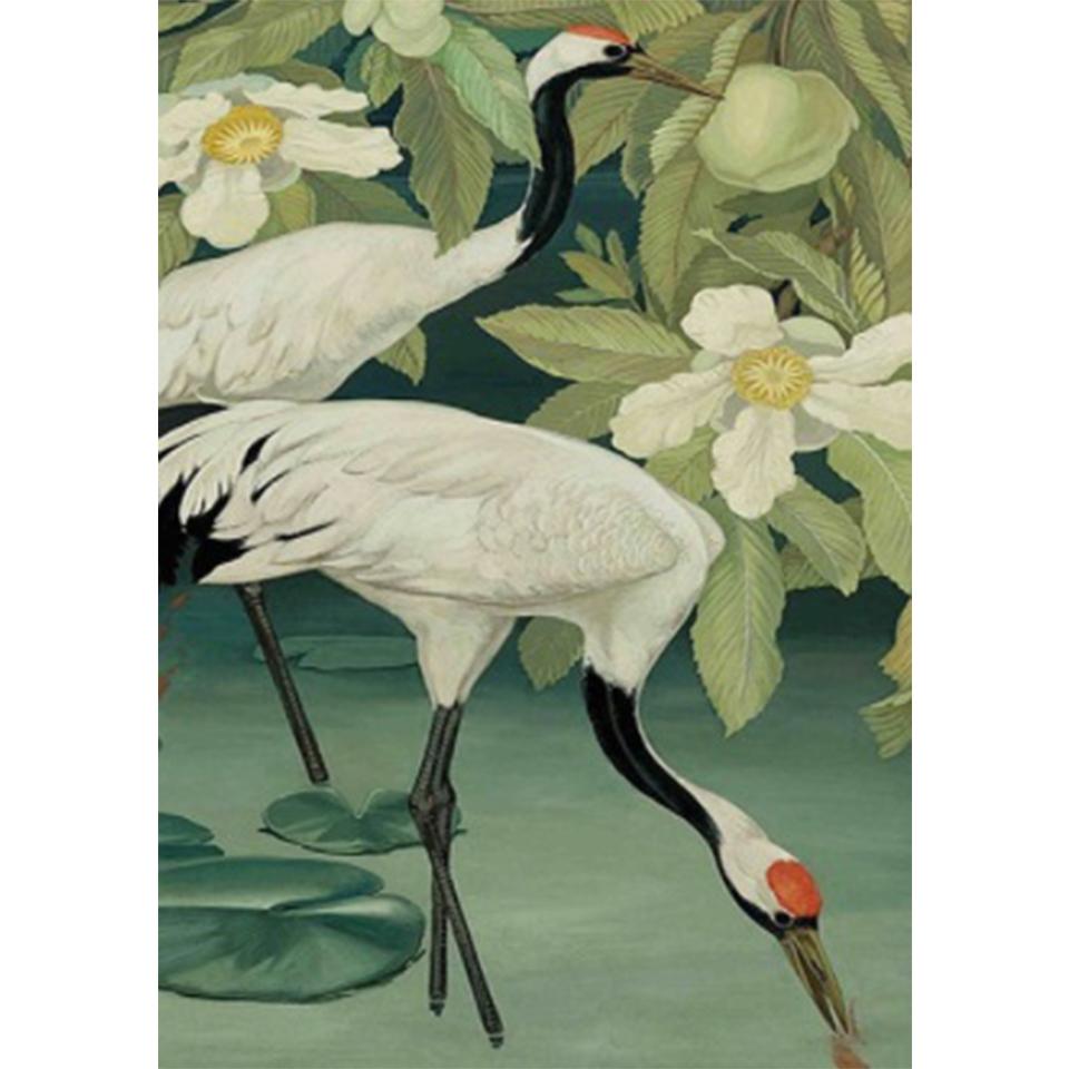 5D DIY White Crane Rhinestone Animal Diamond Painting Picture Full Round Full Diamond Mosaic Gift Cross Stitch Decoration Kit