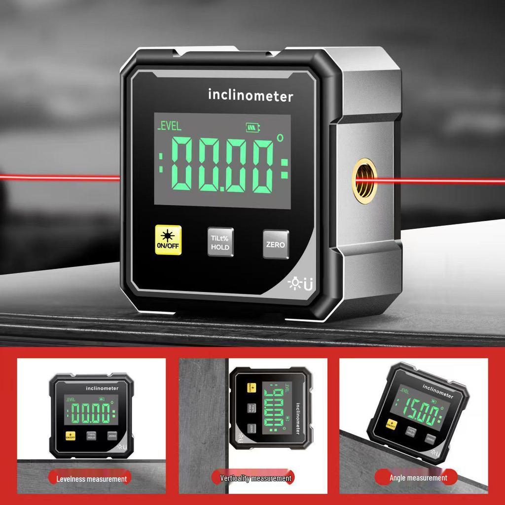 Smart Large-Screen Digital Inclinometer with Dual-Sided Laser Angle Measurement