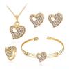 Collana di Moda Orecchini ad Lobo Anello Personalizzato Temperamento Zircone Diamante d'Acqua Set di Gioielli Accessori Orologio da Donna Accessori