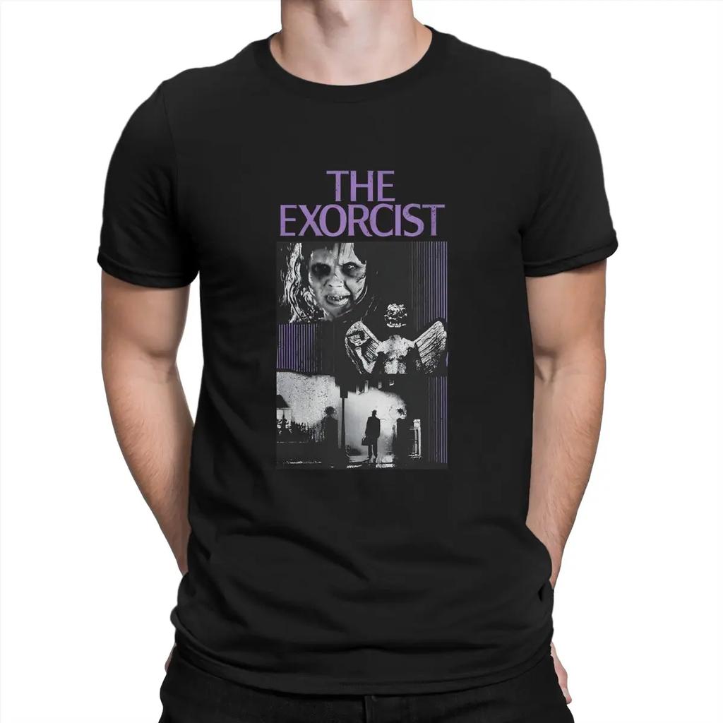 Afraid Man's TShirt T-The Exorcist Crewneck Tops Fabric T Shirt Funny Top Quality Birthday Gifts
