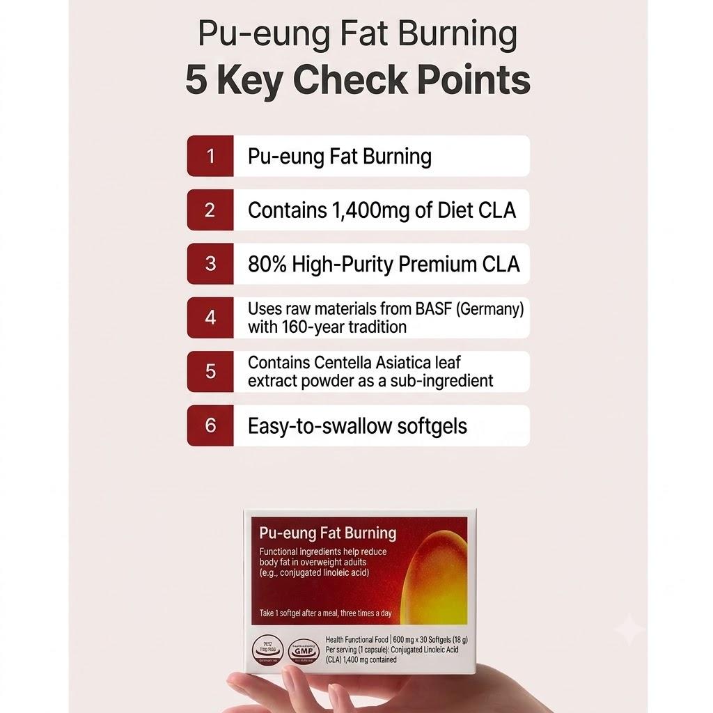 Pu-eung Fat Burning CLA Diet Supplement (30 Softgels / 10-Day Supply)
