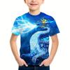 Children's Boy's Clothing Colored Dragons 3D Print Graphic T Shirts Outdoor O-Neck Summer Short Sleeves Top Clothes for Children