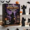 Horror Themed Gifts Grim Reaper Advent Calendar 2026, 24-Day Halloween Countdown with 24 Festive Home Accents Pcs Mini 2D Flat Black Robed Figures