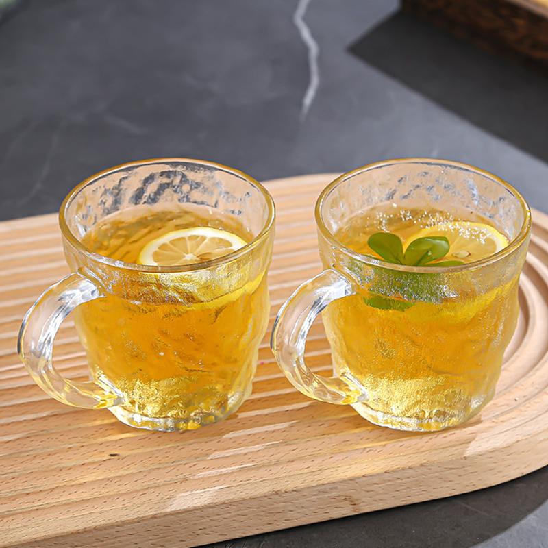 Coffee Mugs Glass Cups Glacier Pattern with Handle Glasses Drinking Juice Beverage Cup Dessert Milk Mug Drinkware Water Bottle