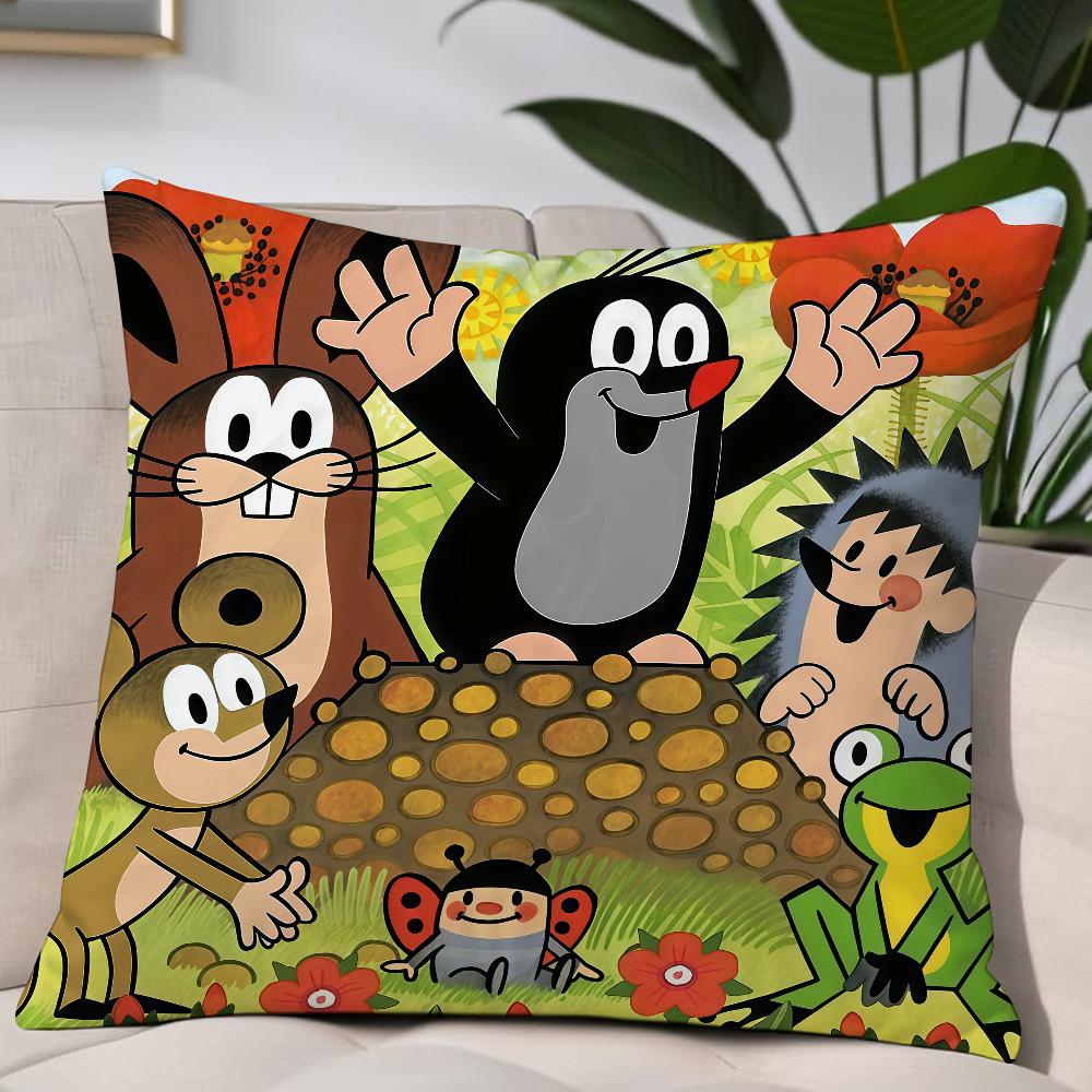 

Cute The Little Mole Art Cushion Cover For Pillow Case Sofa Bedroom Living Room Office Bedside Table Backrest Printing Square 12x12Inch