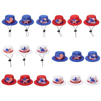 Carnivals Hat with Hair Clip for Independence Day Festival Small Top Hat Patriotic Holiday Party Hat for All Age and Pet