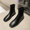 Fashion Square Head Ankle Boots Wedge Bottom Soft Leather Comfortable  Boots Women Short Boot Warm Winter Shoes Fur Winter Booties