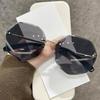 Polygon Metal Rimless Cut-Edge UV Protection Sunglasses for Women