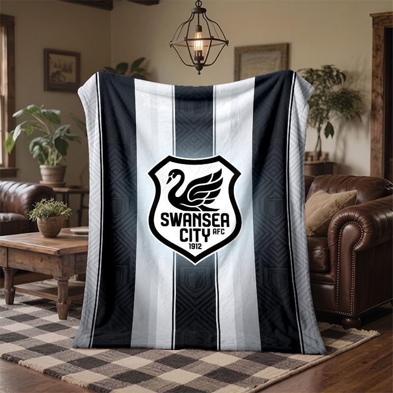 Coperta in Pile a Tema Swansea City Morbida e Accogliente in Peluche per Camera da Letto Divano Viaggio