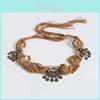 Bohemian Waist Belt Handmade Weaving With Moon Embellishments For Festival Fashion