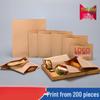 Oil-Proof Kraft Paper Food Bag for Pancakes, Roujiamo, Shaobing, and Barbecue Snacks